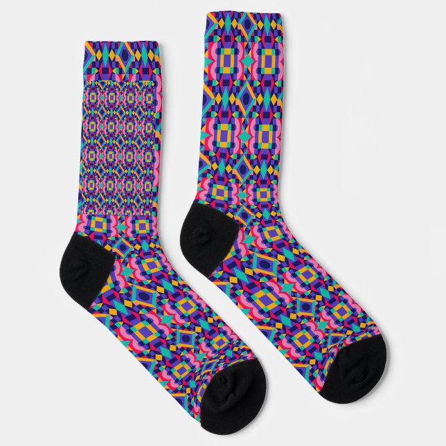 Colorful socks featuring an intricate geometric  (Right)