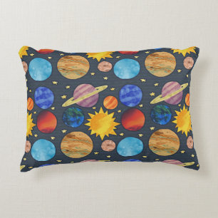 Colorful Solar System Decorative Cushion