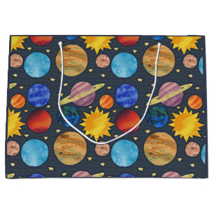 Colorful Solar System Large Gift Bag