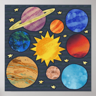 Colorful Solar System Poster