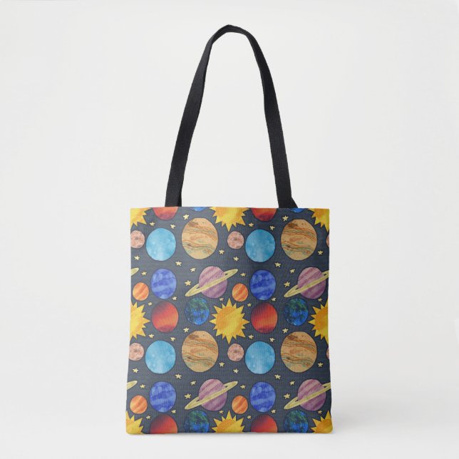 Colorful Solar System Tote Bag (Front)