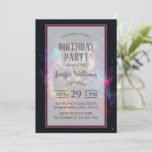 Colorful Space Owl           Invitation