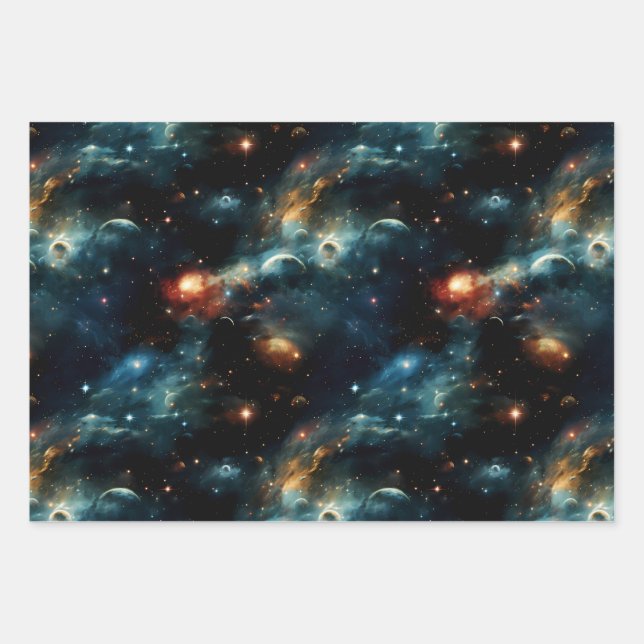 Colorful Space Wrapping Paper (Front)