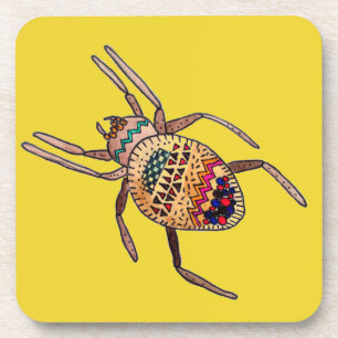 Colorful Spider arachnid art Coaster