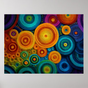 Colorful Spiral Abstract Pattern Geometric Swirl Poster