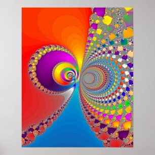 Colorful Spiral Fractal Poster