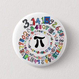 Colorful sPiral of Pi Calculated 6 Cm Round Badge