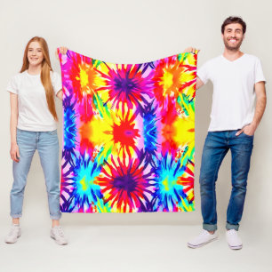 COLORFUL SPLASH DESIGN MODERN TIE-DYE FLEECE BLANKET