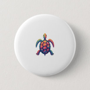Colorful Splash Eastern Box Turtle (1) 6 Cm Round Badge