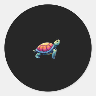 Colorful Splash Eastern Box Turtle (1) Classic Round Sticker