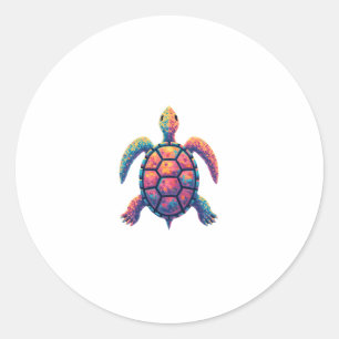Colorful Splash Eastern Box Turtle (1) Classic Round Sticker