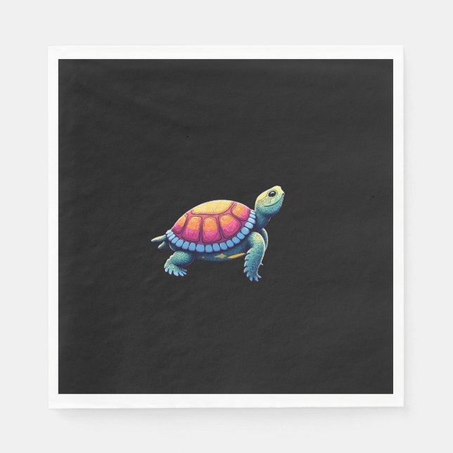 Colorful Splash Eastern Box Turtle (1) Napkin (Front)