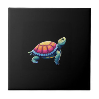 Colorful Splash Eastern Box Turtle (1) Tile