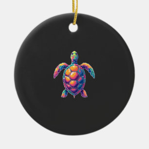 Colorful Splash Eastern Box Turtle (2) Ceramic Tree Decoration
