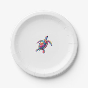 Colorful Splash Eastern Box Turtle (2) Paper Plate