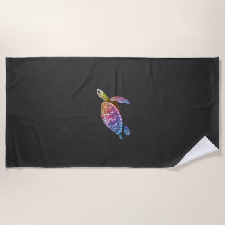 Colorful Splash Eastern Box Turtle (3) Beach Towel