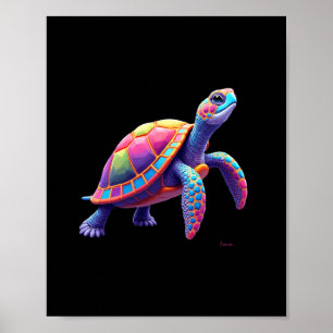 Colorful Splash Eastern Box Turtle (4) Poster