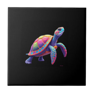 Colorful Splash Eastern Box Turtle (4) Tile