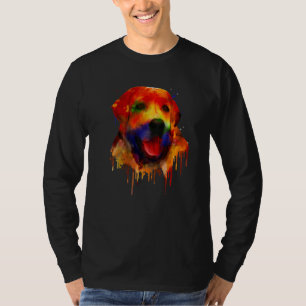 Colorful Splash Labrador Retriever Portrait Lab Ow T-Shirt