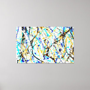 COLORFUL SPLATTER LIX - Action painting -Abstract- Canvas Print
