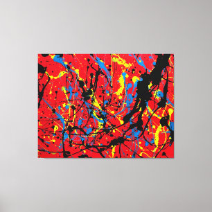 COLORFUL SPLATTER LVI - Action painting -Abstract- Canvas Print