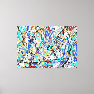 COLORFUL SPLATTER LXI - Action painting -Abstract- Canvas Print
