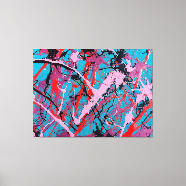  COLORFUL SPLATTER LXVIII - Action painting - Canvas Print (Front)