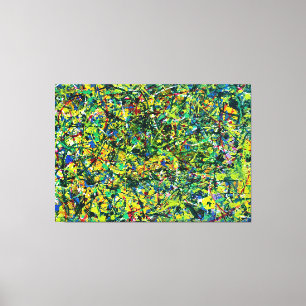 COLORFUL SPLATTER XV - Action painting -Abstract- Canvas Print