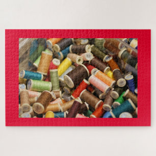 Colorful Spools of Sewing Thread Jigsaw Puzzle
