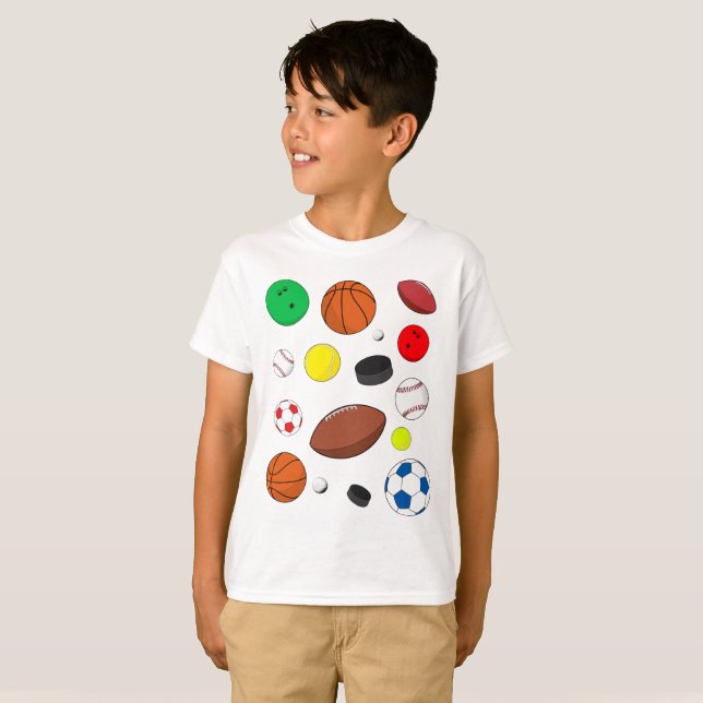 Colorful Sports Balls T-Shirt (Front Full)