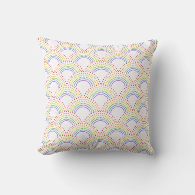Colorful Spotted Rainbow Pattern  Cushion (Front)