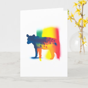 Colorful Spray Paint Hyena Silhouette Card