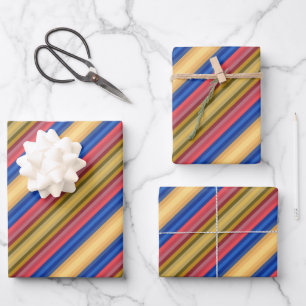 Colorful Spring And Summer Fashion Show Stripes Wrapping Paper Sheet