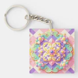 colorful spring/Easter/princess pastel Key Ring