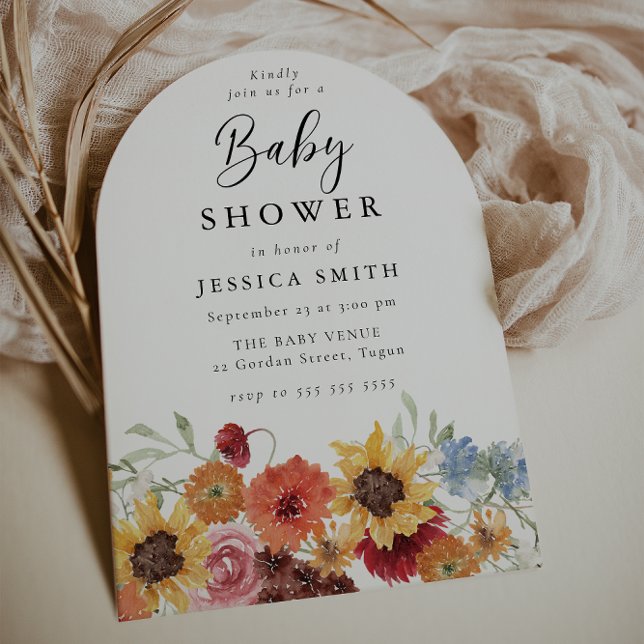 Colorful Spring Floral Baby Shower Arch Invitation (Creator Uploaded)