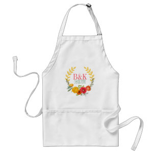 Colorful Spring Floral Wreath Standard Apron