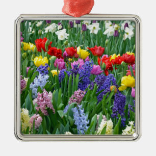 Colorful spring flower garden metal tree decoration