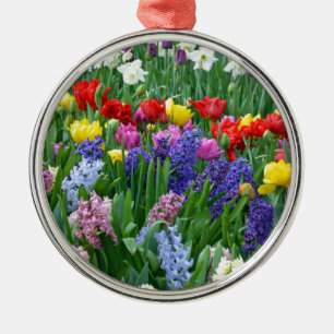 Colorful spring flower garden metal tree decoration
