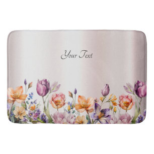 Colorful Spring Flowers Bath Mat