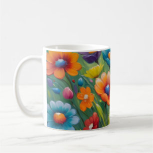 Colorful spring flowers coffee mug
