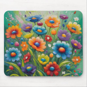 Colorful spring flowers mouse mat