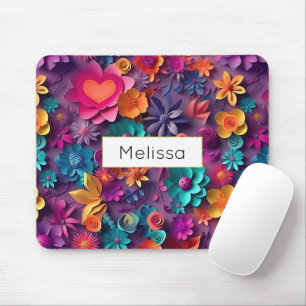 Colorful Spring Flowers Pattern Mouse Mat