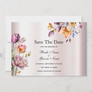 Colorful Spring Flowers Save The Date