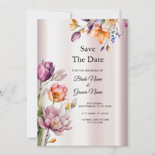 Colorful Spring Flowers Save The Date