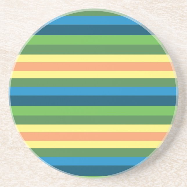 Colorful Spring Mood Lines Coasters (Front)