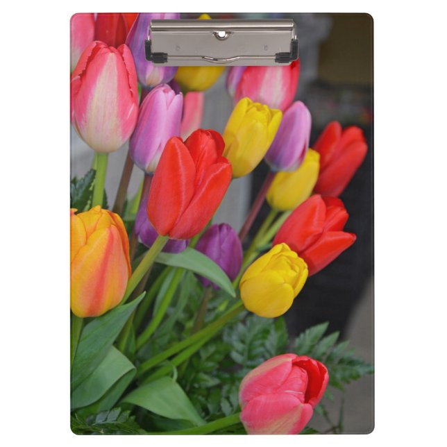 Colorful spring tulips clipboard (Front)