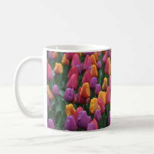 Colorful spring tulips coffee mug