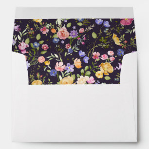Colorful Spring Wildflower Meadow Garden Wedding  Envelope