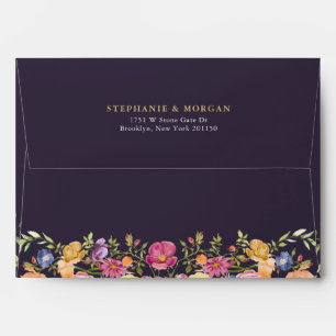 Colorful Spring Wildflower Meadow Garden Wedding Envelope