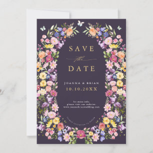 Colorful Spring Wildflower Meadow Garden Wedding I Save The Date